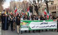 برگزاری راهپیمایی پرشور جمعه نصر در هوای سرد شهرکرد